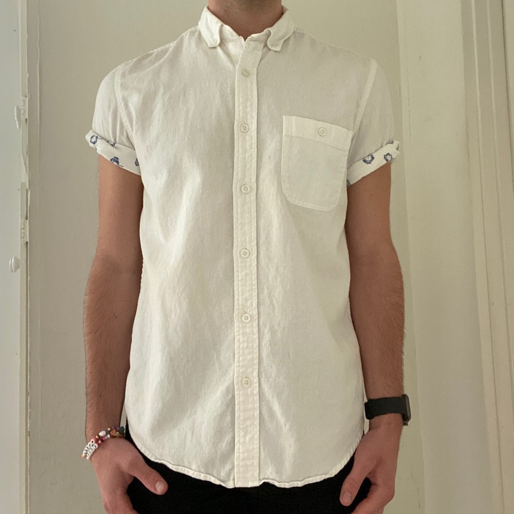 Topman Short Sleeve Oxford w/ Hawaiian Cuffs